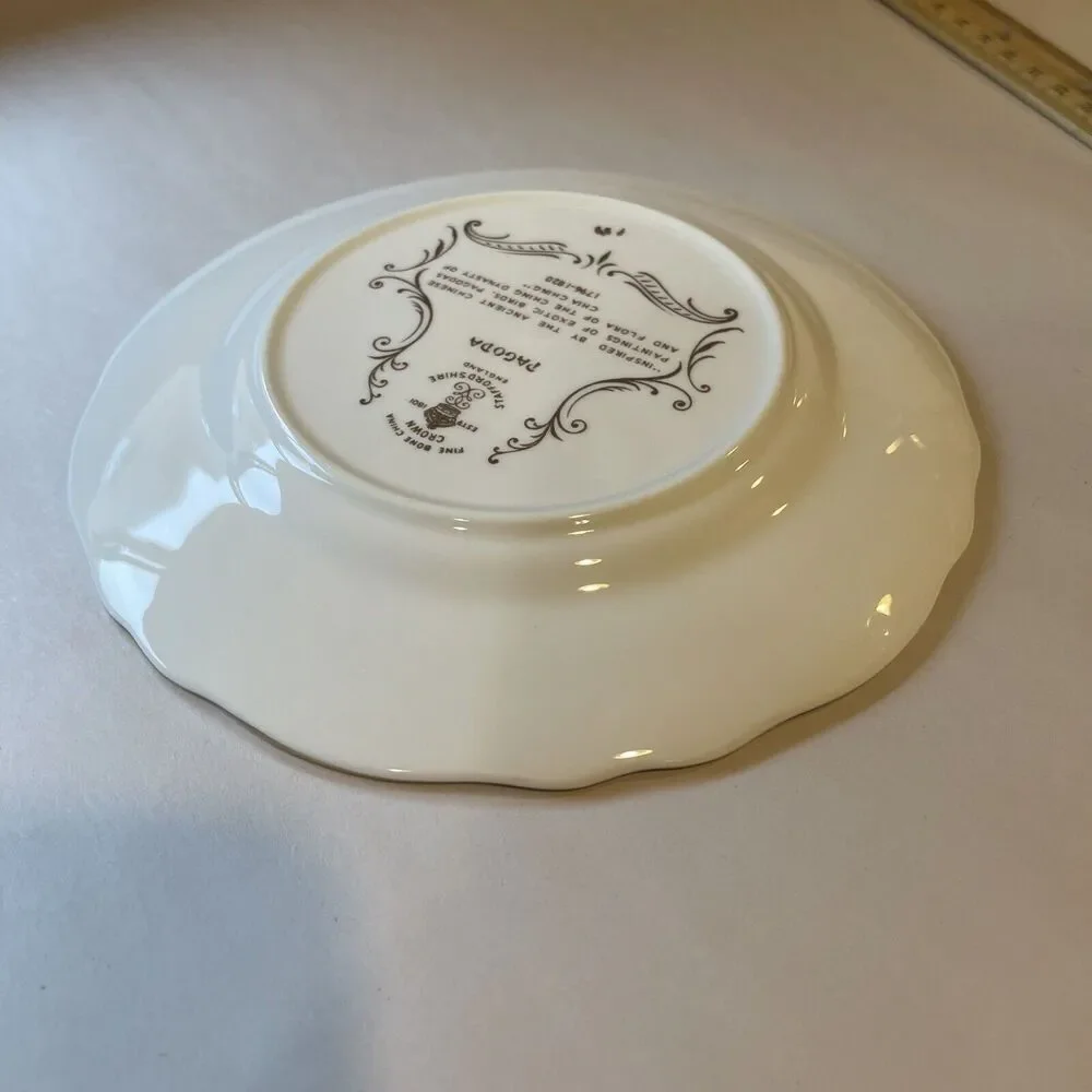 Vintage‎ Crown Staffordshire England Pagoda BREAD Plate Dessert